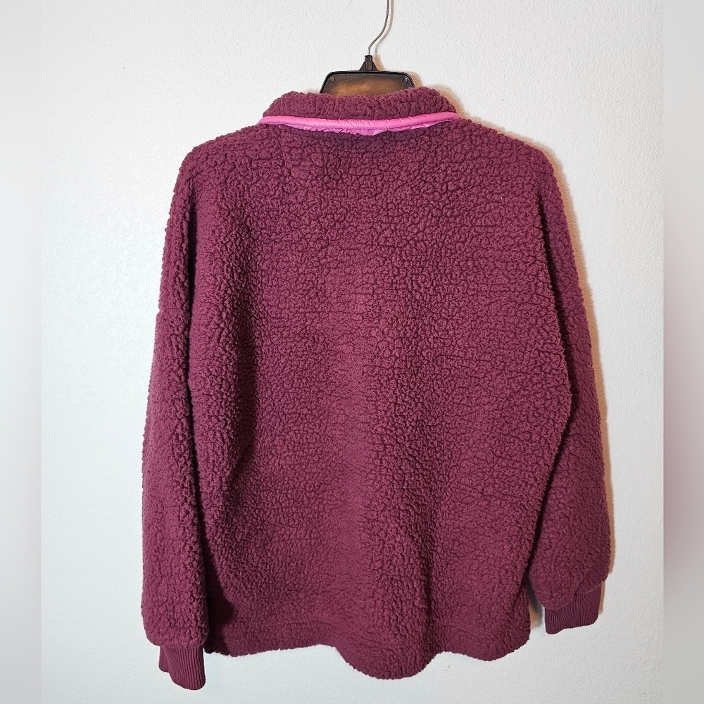 aerie Women's Pink Sherpa Fleece Jacket Size Small / Petite - Picture 6 of 8